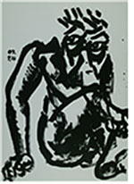 자화상, 109X80cm, 종이 위 아크릴, 2007