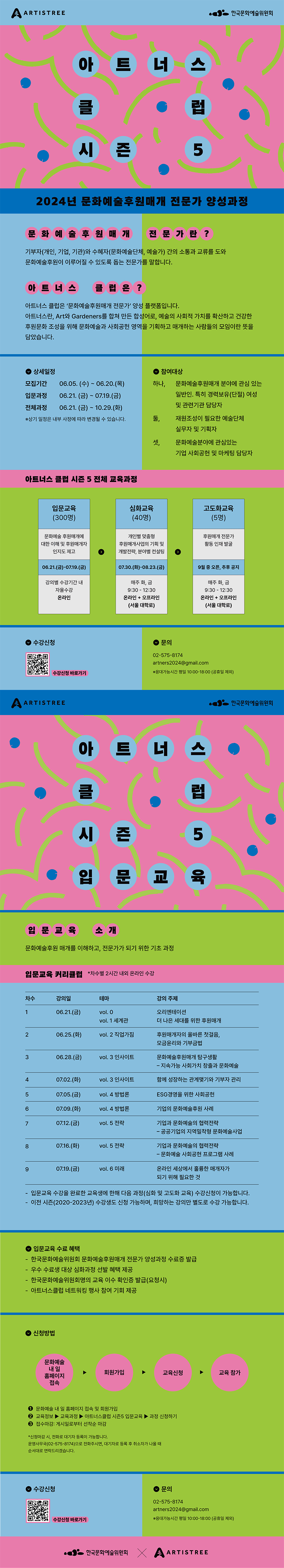 2024년 문화예술후원매개 전문가 양성과정 아트너스 클럽 시즌5(자세한 내용 아래 참조)